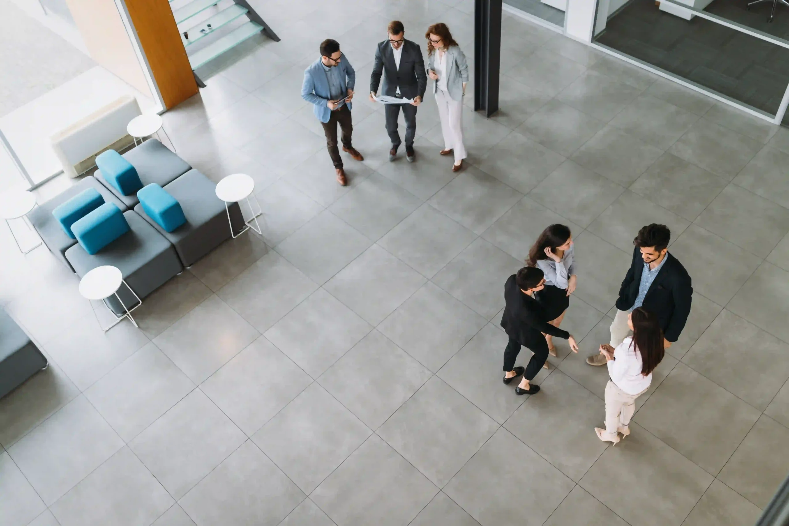 Commercial flooring in a modern meeting room
